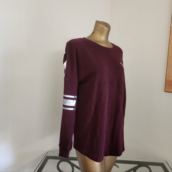 Pink Victoria Secrets Long Sleeve Sequined "Chicago Love Pink"  Sweatshirt Sz Sm - Picture 3 of 8